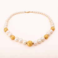 NAPIER Vintage Pearl Necklace 1960s Gold-Plated Beads