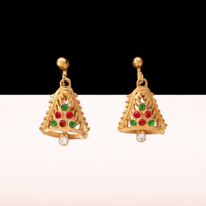 Ohrclips-Weihnachtsglocken-veergoldet-Strass-rot-grün-weiß