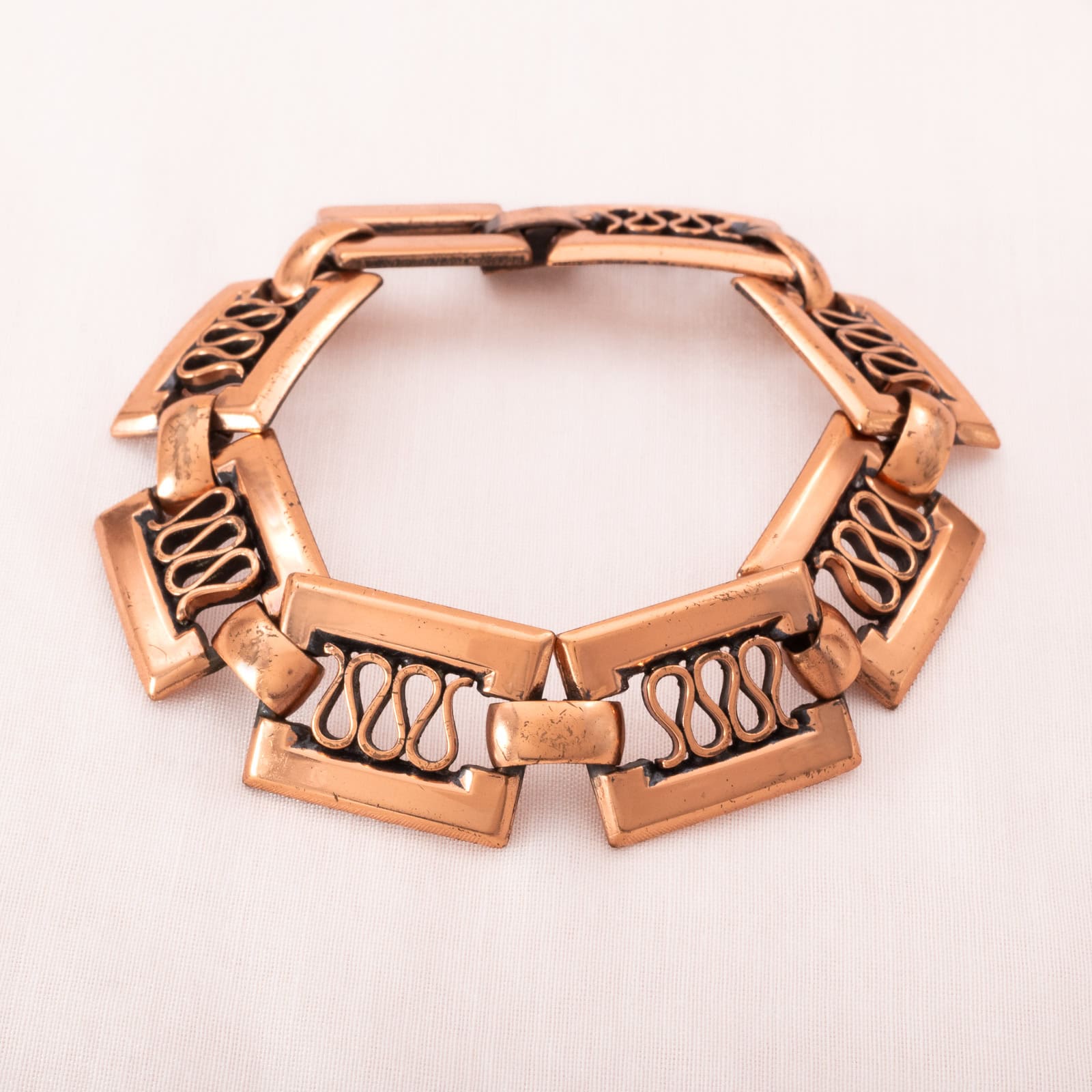 Renoir-Kupfer-Armband-durchbrochen- Mid-Century-Design