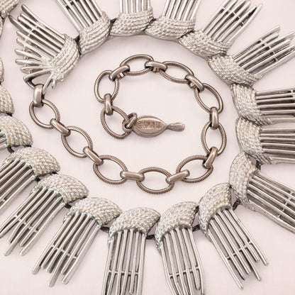 Sarah-Coventry-Halskette-silberfarben-Collier-Design-1962-Verschluss-signiert
