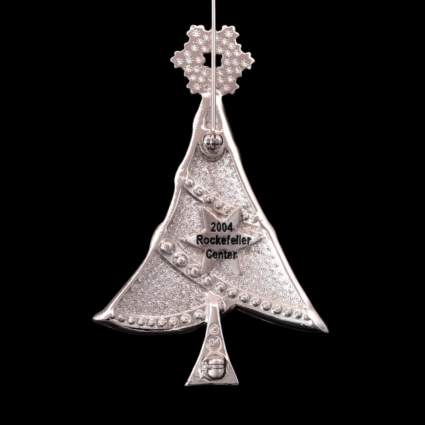 Swarovski-Weihnachtsbaum-Brosche-rhodinierte-Rückseite-Rockefeller-Signatur
