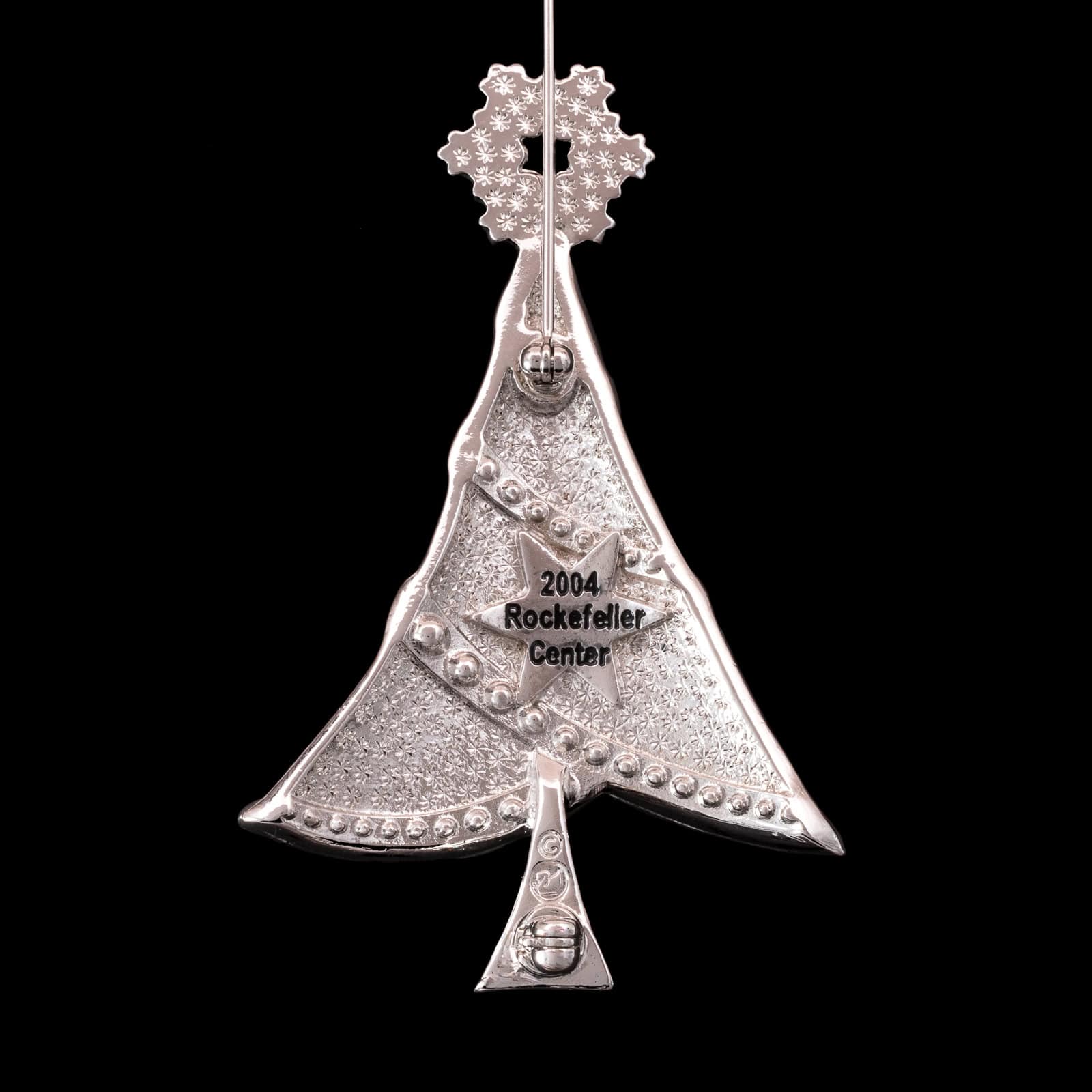 Swarovski-Weihnachtsbaum-Brosche-rhodinierte-Rückseite-Rockefeller-Signatur