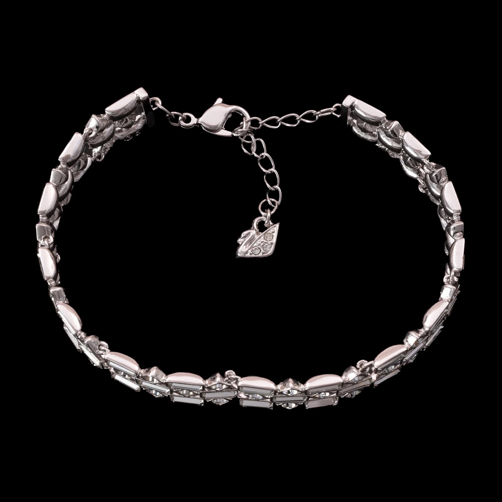 Swarovski-Armband-Baguettesteine-und-quadratische-Kristalle-Schwan-Signatur