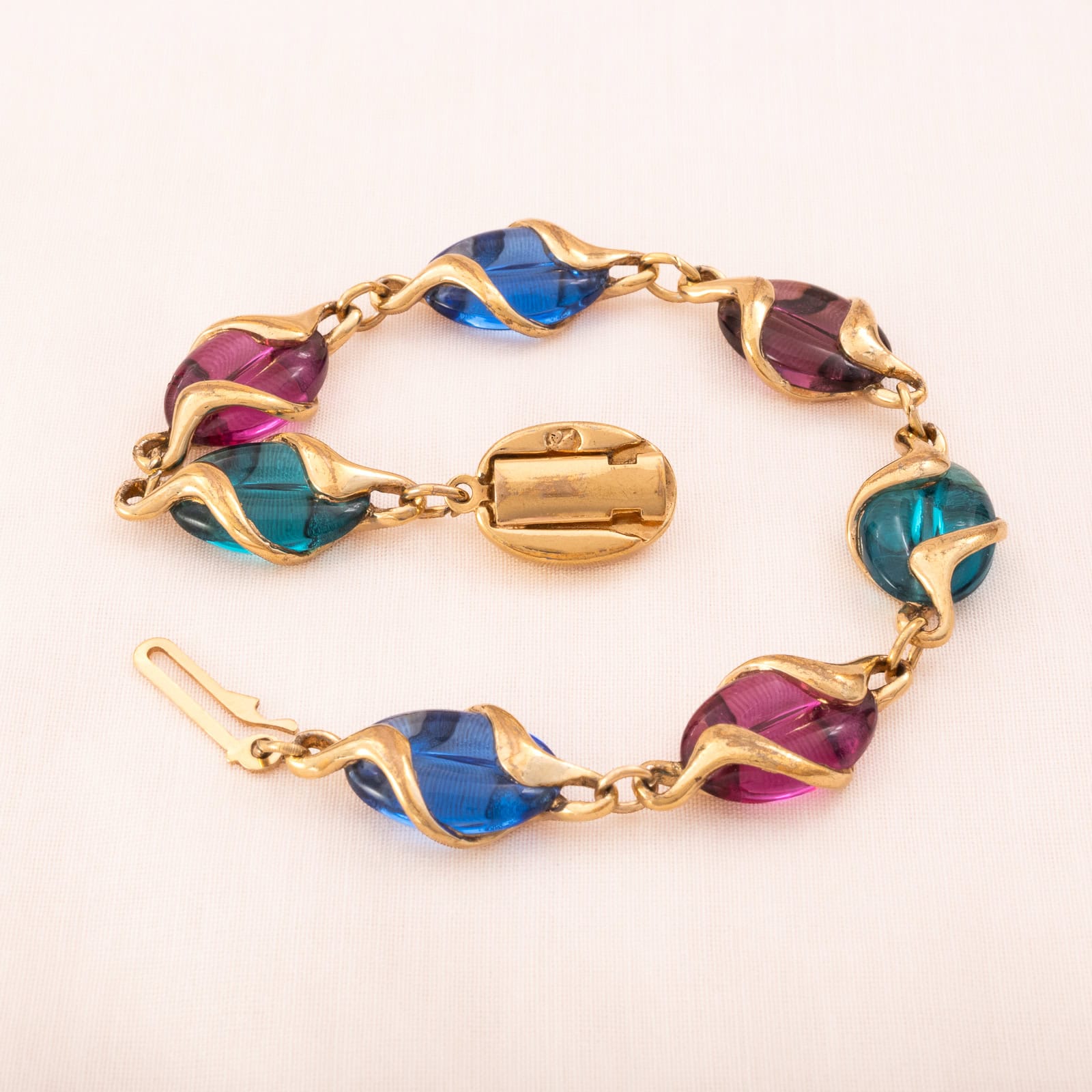 Swarovski-Armband-ovale-Kristalle-bunt-Schwan-Signatur