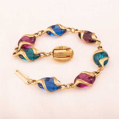 Swarovski-Armband-ovale-Kristalle-bunt-Schwan-Signatur