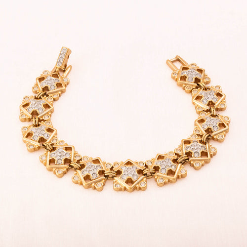 SWAROVSKI Vintage Armband vergoldet mit funkelnden Kristallgliedern