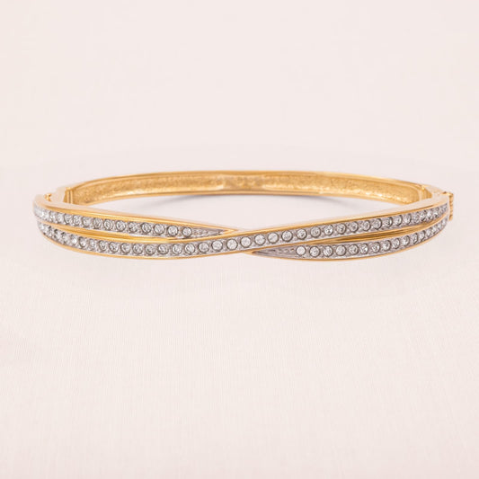 Swarovski-Armreif-vergoldet-Kristall-besetzt-signiert