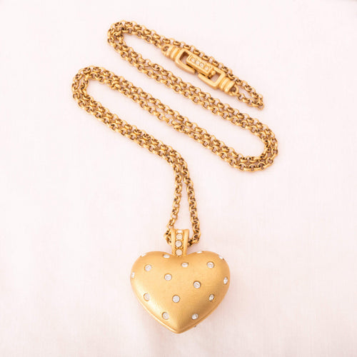 SWAROVSKI matt gold-plated necklace with heart pendant