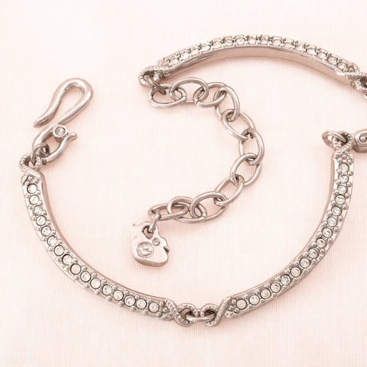 Swarovski-Halskette-silberfarben-rhodiniert-Kristall-besetzt-signiert