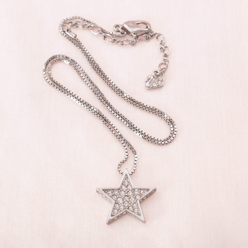 SWAROVSKI silberfarbene Halskette mit Stern Anhänger