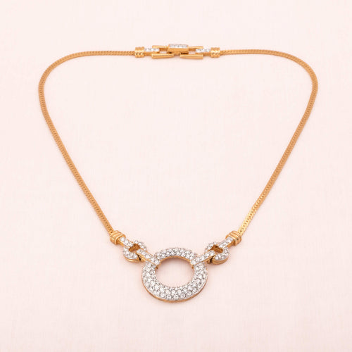 SWAROVSKI necklace gold-plated with crystal ring pendant
