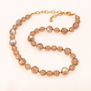 SWAROVSKI Vintage Perlenkette beigefarbene Kristallperlen