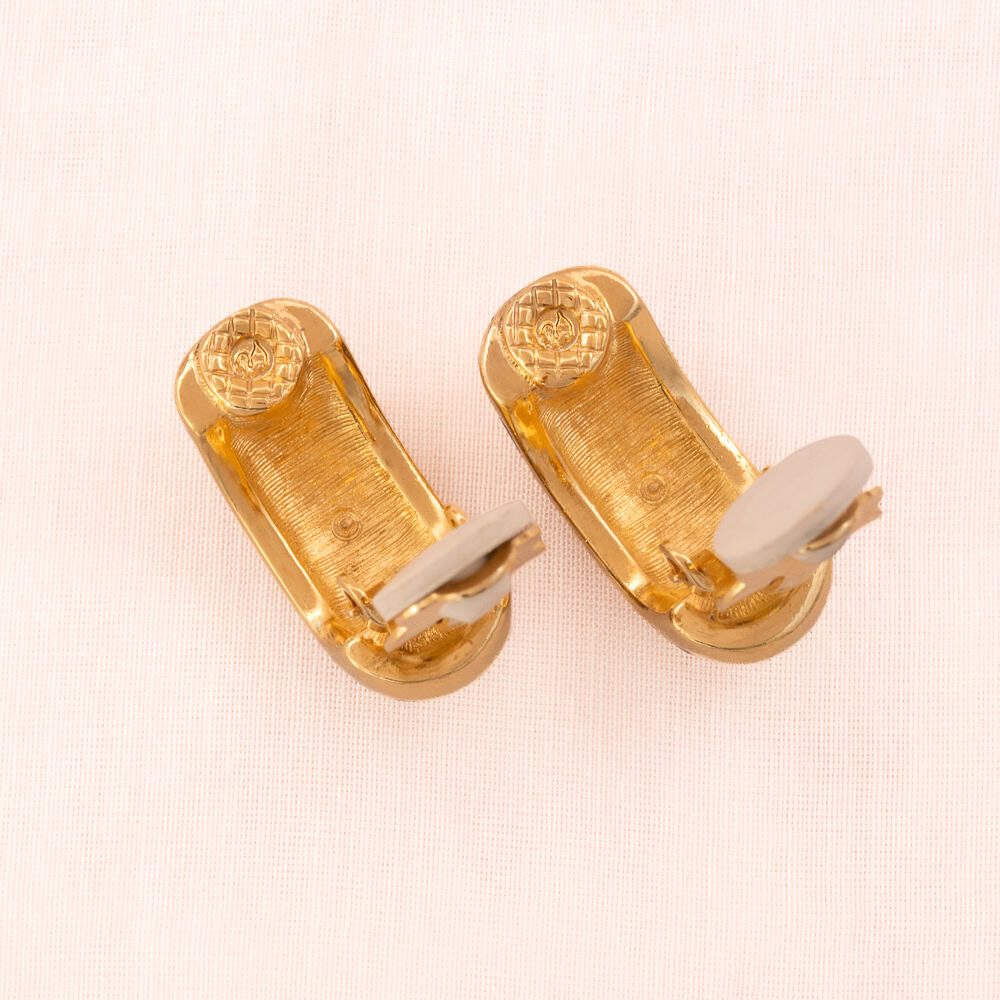 Swarovski-ohrclips-Halbkreolen-vergoldete-Rückseiten-Schwan-Signatur