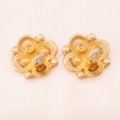 Swarovski-Ohrcips-vergoldete-Rückseiten-Schwan-Signatur