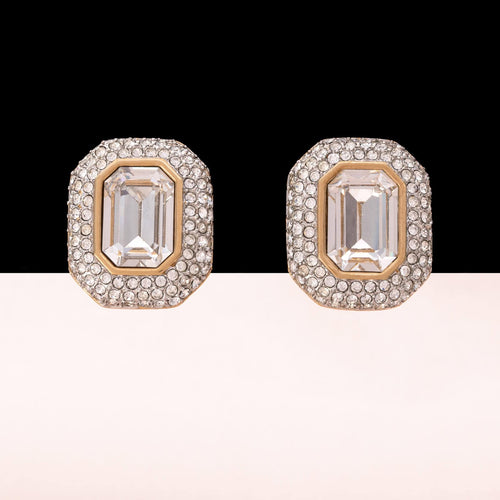 SWAROVSKI clip-on earrings from the 1990s with S.A.L. signature