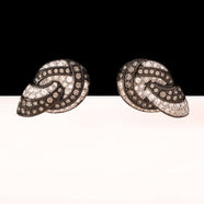 SWAROVSKI clip-on earrings black and white sparkling vintage jewelry