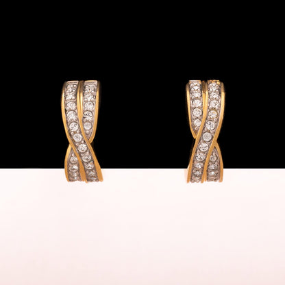 Swarovski-Kreolen-Ohrclips-vergoldet-Kristall-besetzt