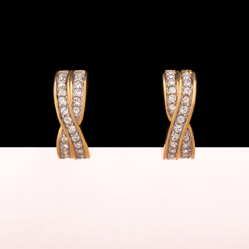 SWAROVSKI earrings gold-plated clip creoles