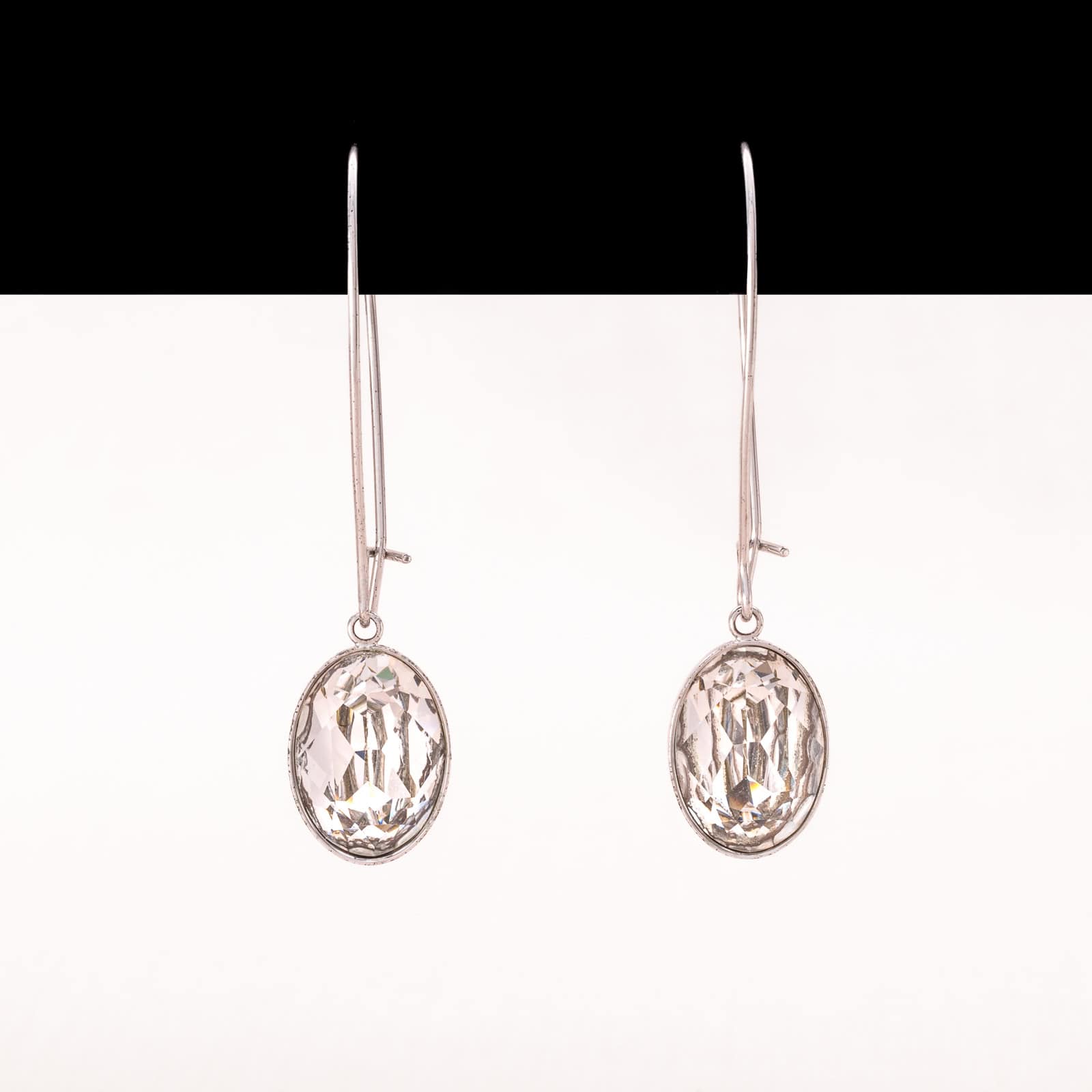 Swarovski-Ohrringe-ovale-Kristall-Hänger-silberfarben