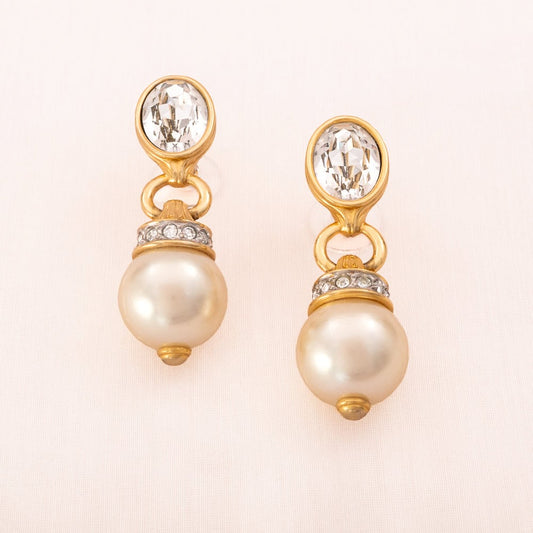 Swarovski-Ohrringe-ovale-Kristalle-vergoldete-Fassung-Perlen-Hänger