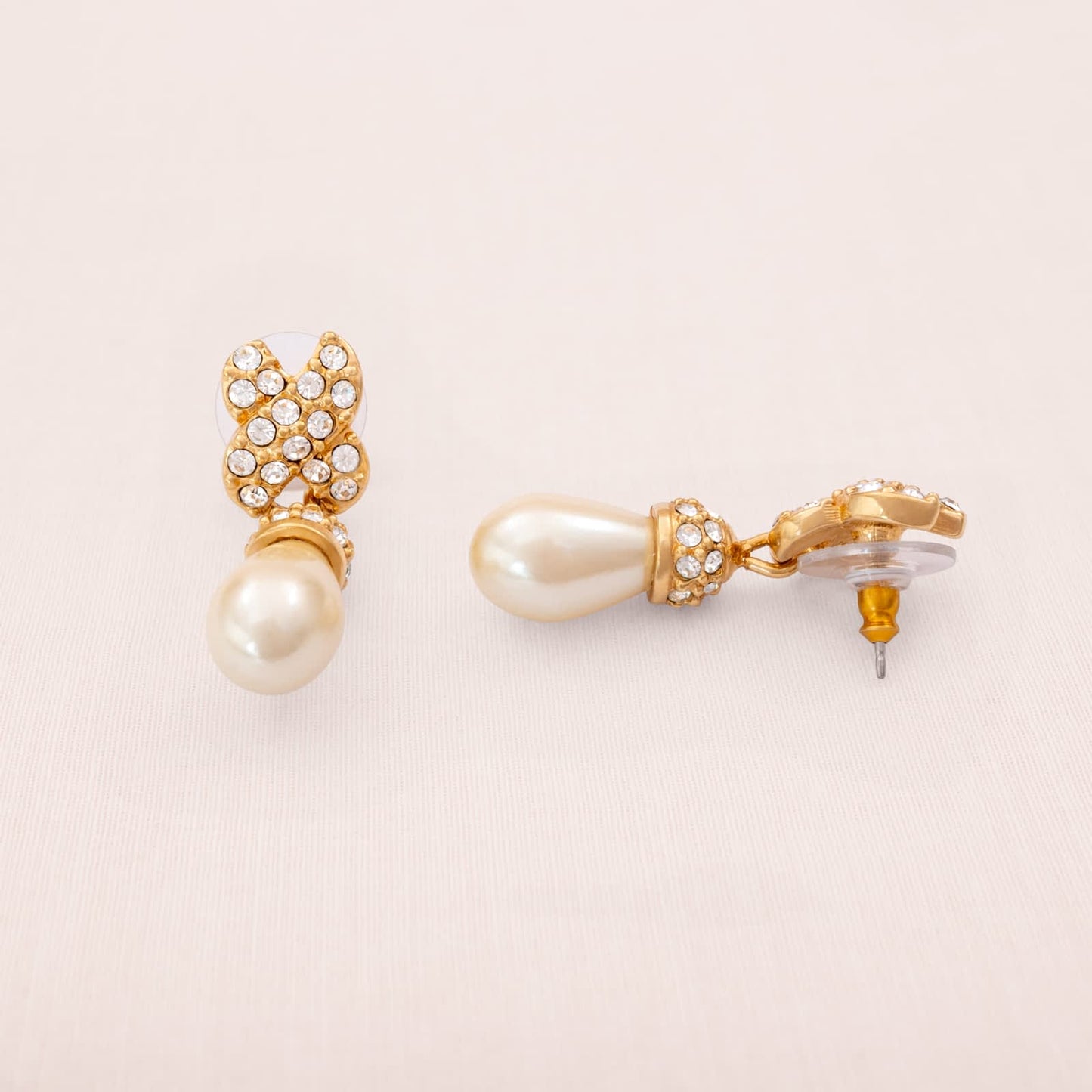 Swarovski-Ohrringe-Perlen-Tropfen-Hänger-Kristalle-vergoldet
