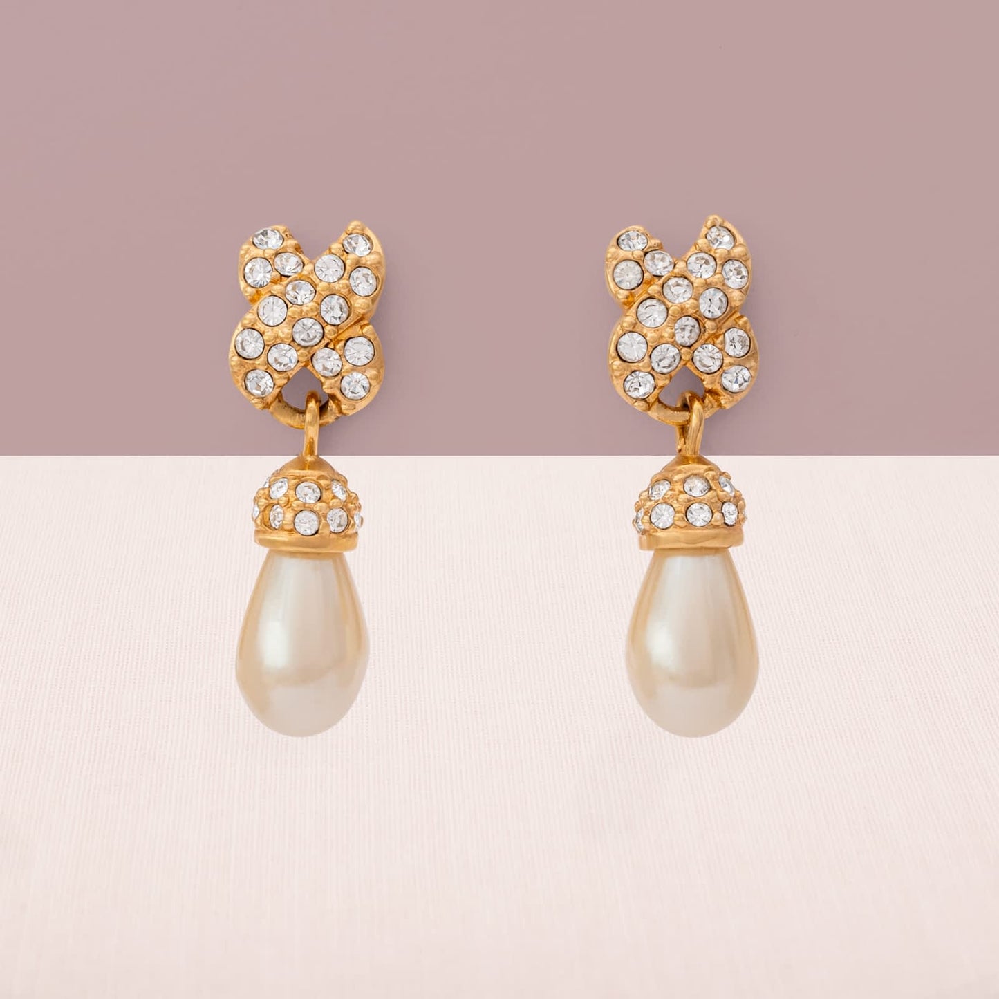 Swarovski-Ohrringe-Perlen-Tropfen-Hänger-Kristalle-vergoldet