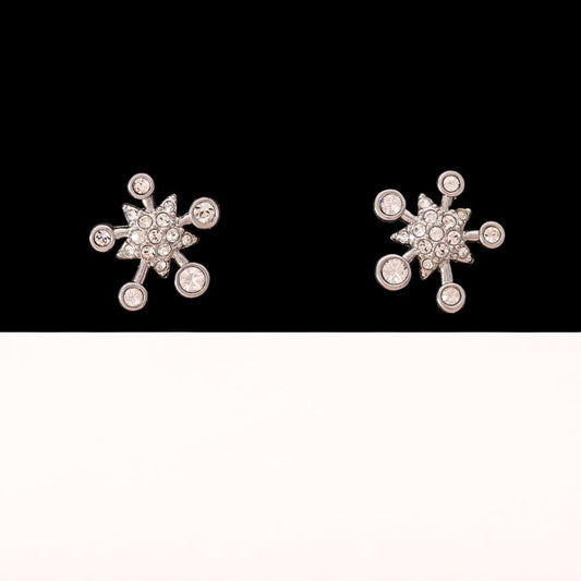 Swarovski-Ohrringe-Schneeflocken-Sterne-rhodiniert-Kristall-besetzt