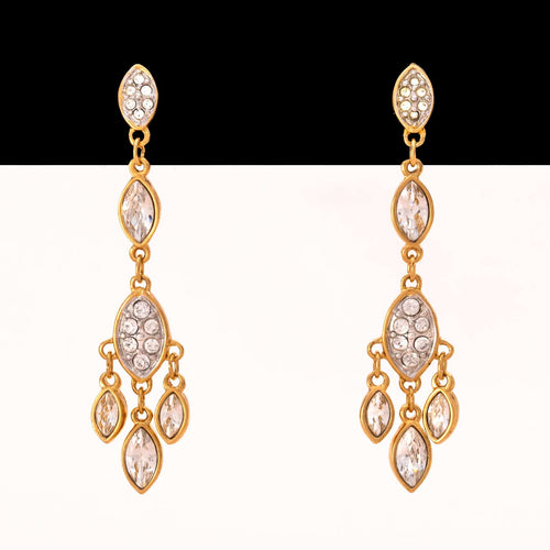 SWAROVSKI long earrings with elegant navette crystals