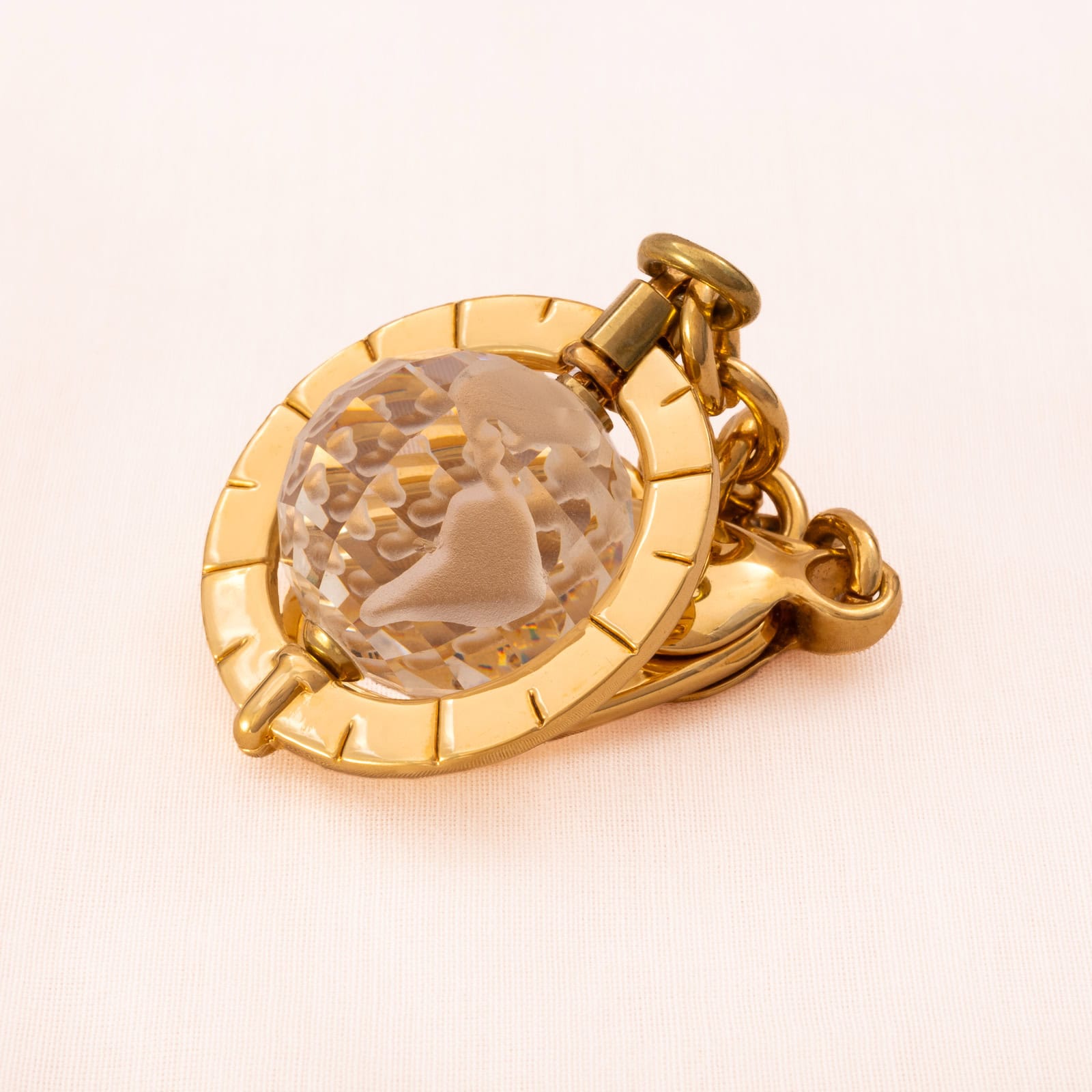 Swarovski-Schlüsselanhänger-vergoldet-Kristall-Weltkugel