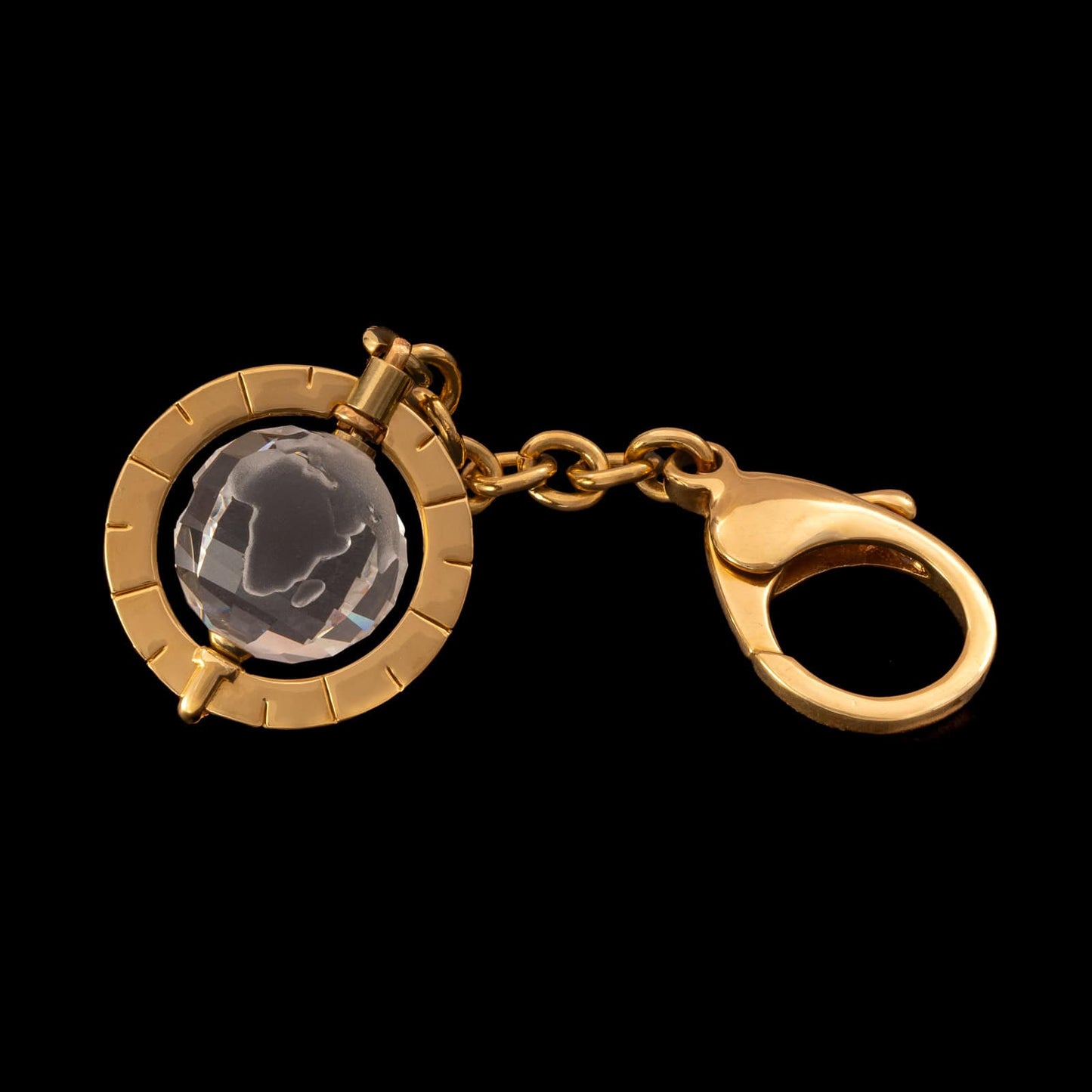 Swarovski-Schlüsselanhänger-vergoldet-Kristall-Weltkugel