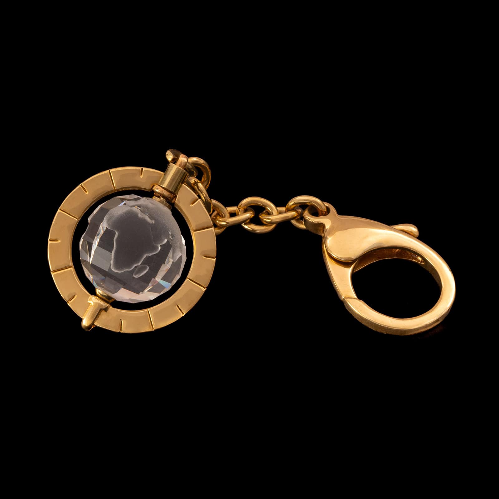 Swarovski-Schlüsselanhänger-vergoldet-Kristall-Weltkugel