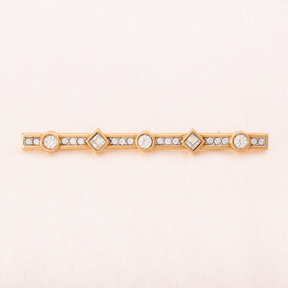Swarovski-Stabbrosche-vergoldet-quadratische-runde-Kristalle
