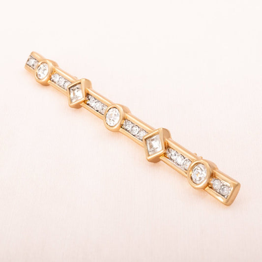 Swarovski-Stabbrosche-vergoldet-quadratische-runde-Kristalle