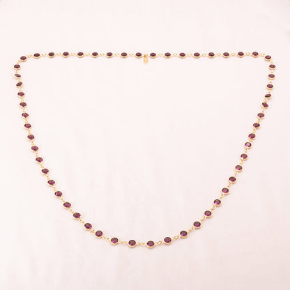 Swarovski-Halskette-lila-runde-Kristalle-in-vergoldeter-Fassung