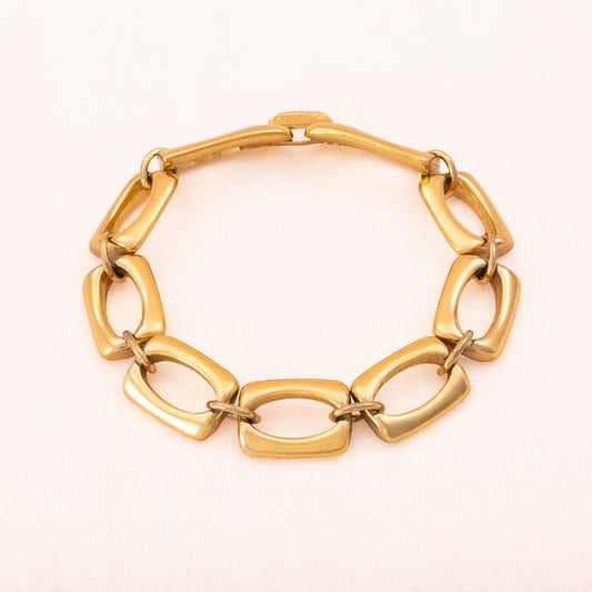 Trifari-Armband-eckige-Kettenglieder-vergoldet