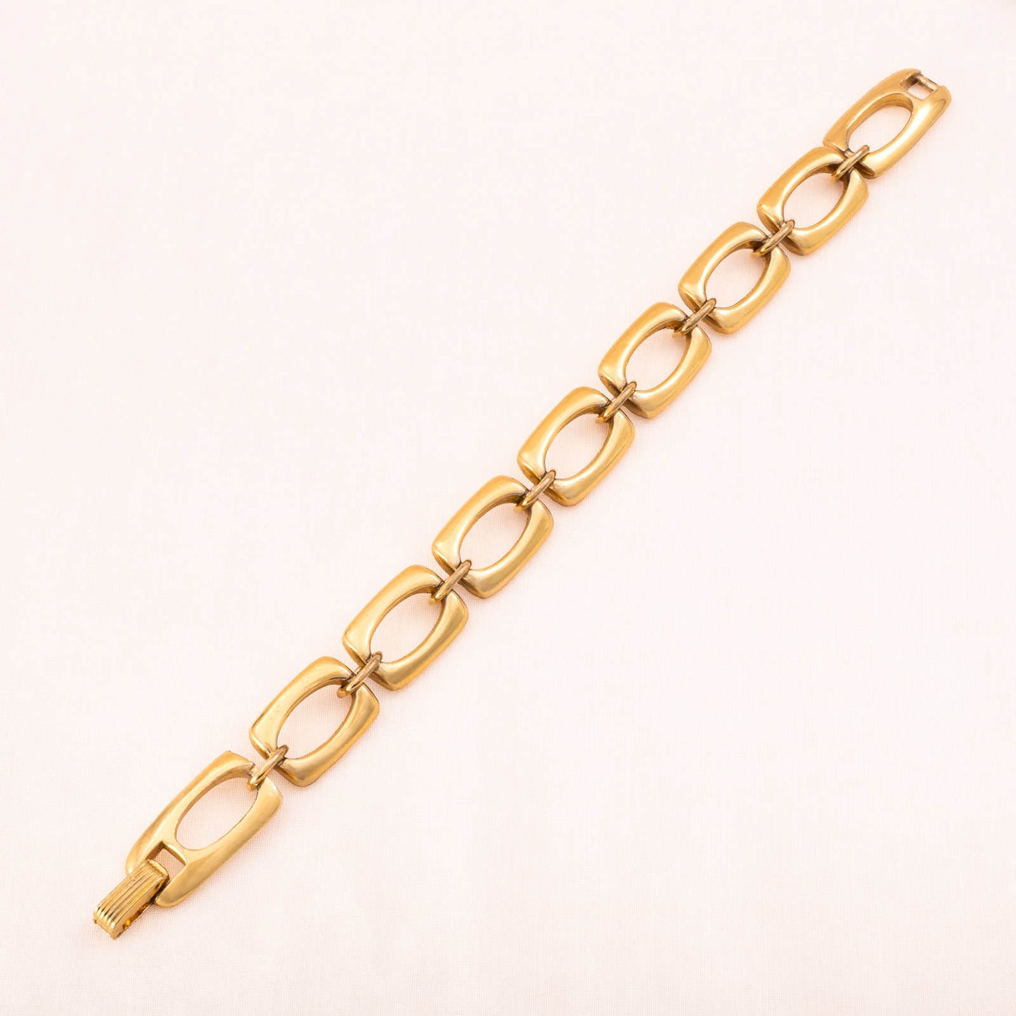 Trifari-Armband-eckige-Kettenglieder-vergoldet