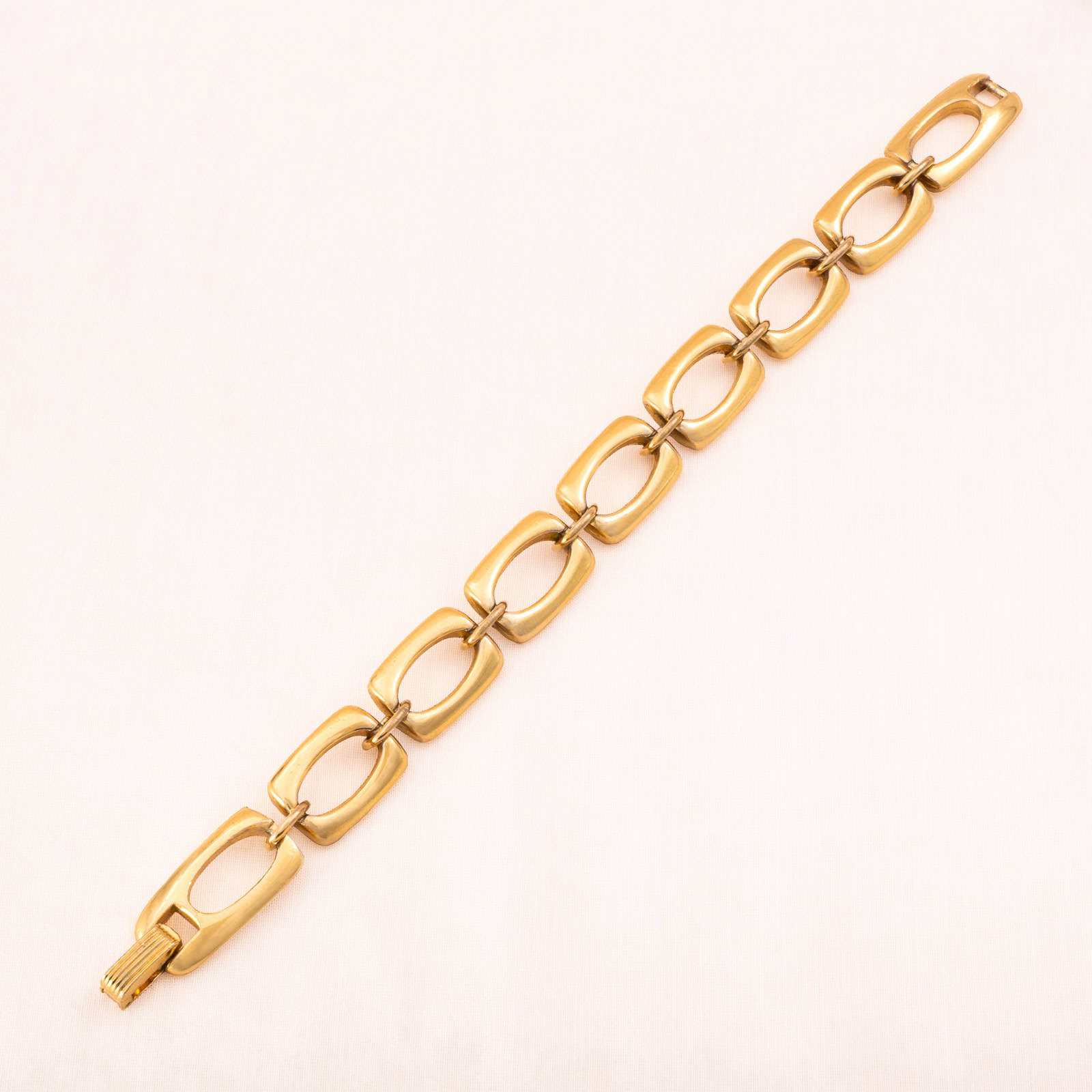 Trifari-Armband-eckige-Kettenglieder-vergoldet