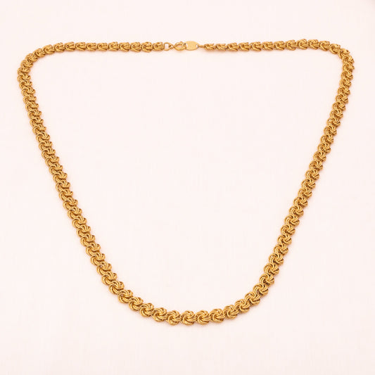 Trifari-Halskette-vergoldete-rund-gedrehte-Kettenglieder
