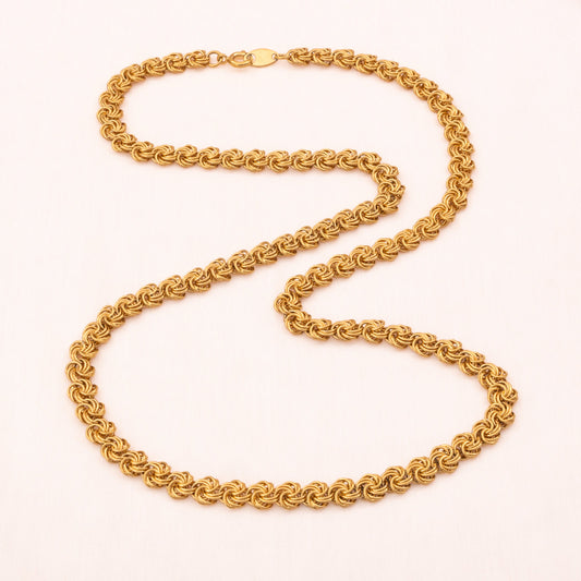 Trifari-Halskette-vergoldete-rund-gedrehte-Kettenglieder