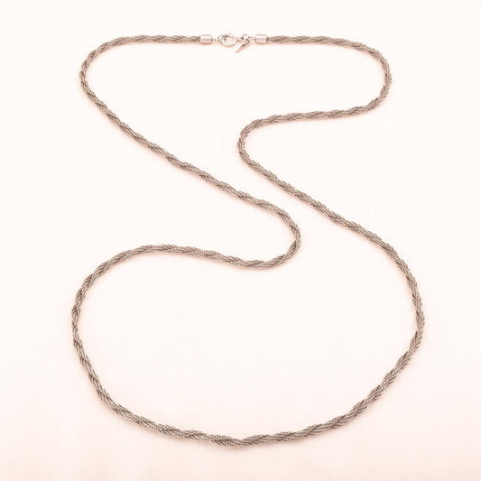 Trifari-Kordelkette-silberfarben