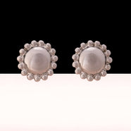 TRIFARI silberfarbene runde Ohrringe