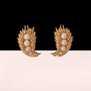 TRIFARI Ohrclips Federform mit Perlen elegantes Vintage Design