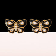 TRIFARI Schmetterling Ohrringe mit schwarzer Emaille und Kristallen