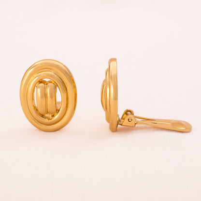 Vendome-Ohrclips-ovale-durchbrochene-Form-vergoldet