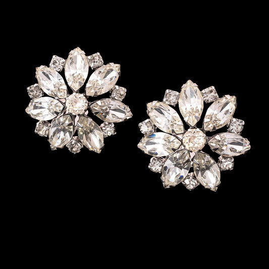 Albert-Weiss-große-Strass-Ohrclips-Navettesteine-rhodinierte-Fassung