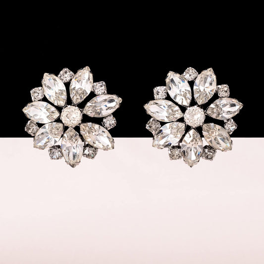 Albert-Weiss-große-Strass-Ohrclips-Navettesteine-rhodinierte-Fassung