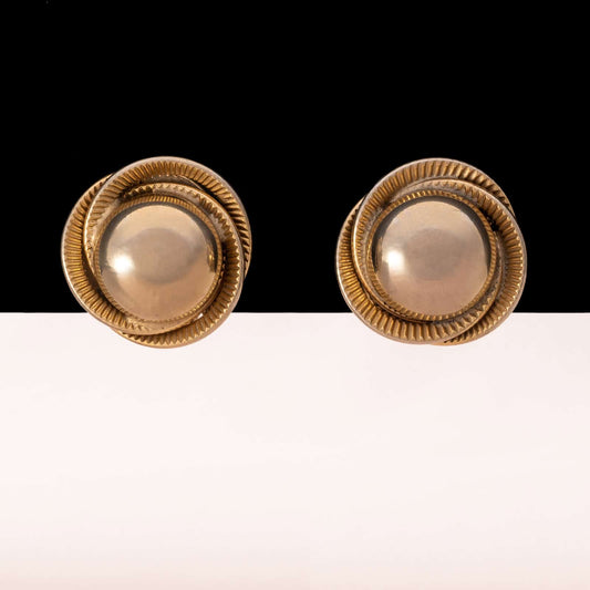 Coro-Ohrclips-rund-strukturiert-umrandet-glänzend-vergoldet