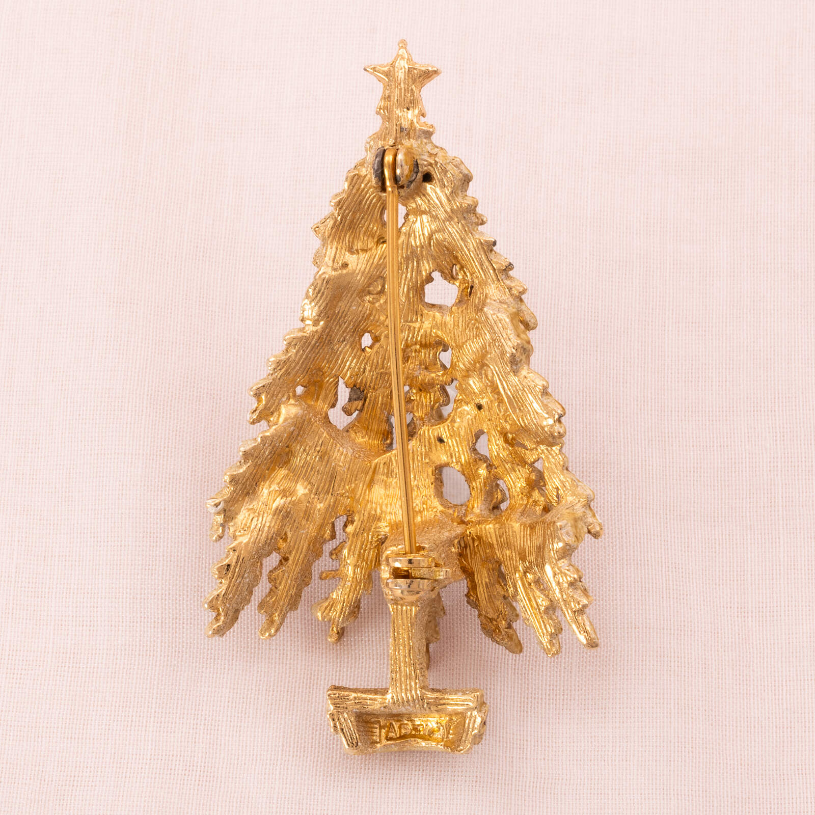 ART-Weihnachtsbaum-Brosche-vergoldete-Rückseite