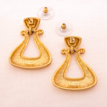 ANNE KLEIN vergoldete Ohrringe in Türklopfer-Form