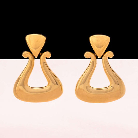 ANNE KLEIN vergoldete Ohrringe in Türklopfer-Form